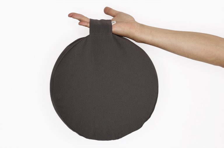 meditation cushion round dark grey