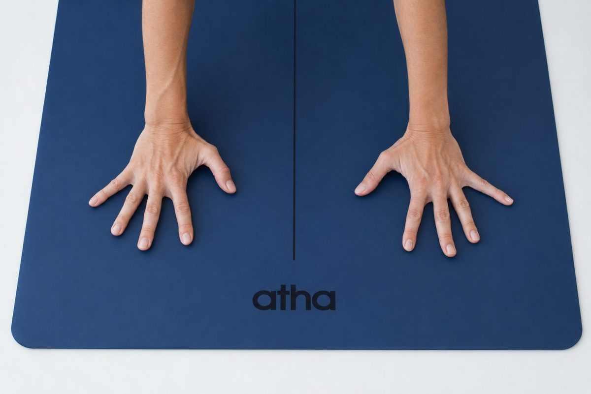 Yoga practice on a current ATHA PRO X One Indigo Night mat